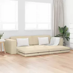 Krevet na razvlačenje Krema 245 x 78 x 77 cm tkanina