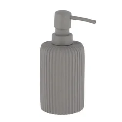 Dozer za sapun okrugli sa prugama 230ml poliresin siva tendance