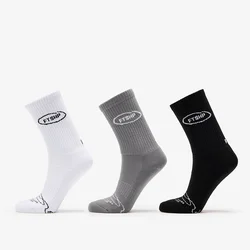 Nogavice Footshop Basic Crew Socks 3-Pack Black/ White/ Grey 43-46