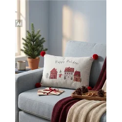 Sinsay - Božićni jastuk sa natpisom „Happy Holidays“ - šareno