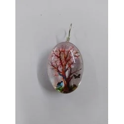 Stakleni privezak oval 35*18 mm