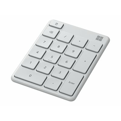 Tipkovnica MICROSOFT Number Pad BG/YX/LT/SL, numerička, bežična, bijela