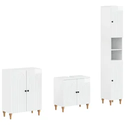 Set za kupaonicu od 3 dijela ALKMAAR Bijela visokog sjaja