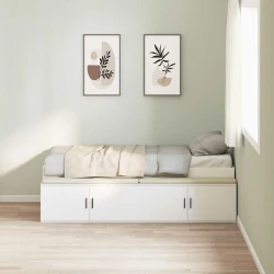 vidaXL Postelja za shranjevanje Bela 100x200 cm