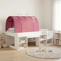 Krevet s Tunnels 4 pcs Bijela i crvena Konstruirano drvo