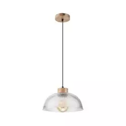 Luster na sajli PIA 1xE27/60W/230V, prečnik 30 cm, hrast