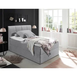 MID.YOU POSTELJA BOXSPRING 120 cm  x 200 cm , tekstil siva