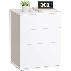 Songmics Nočna omarica 45x35x587 cm bela bež