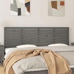Zidno uzglavlje sivo 206x3x63 cm od masivne borovine