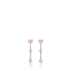Luca Barra Minđuše Pearl, Srebrno-roze