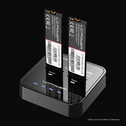 Lc power lc-dock-m2-nvme usb 3.2 gen2x1 docking station for two nvme-m.2 ssd, cloning, black Hdd docking ( 24099 )