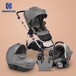 KikkaBoo kolica Thea 3in1 set sa autosedištem i tvrdom korpom light grey (KKB21111)