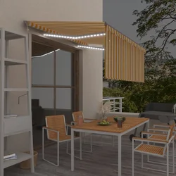 Automatska tenda s roletom i senzorom LED 3 x 2,5 m žuto-bijela