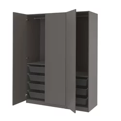 PAX / FORSAND Garderober, tamnosiva/tamnosiva, 150x60x201 cm