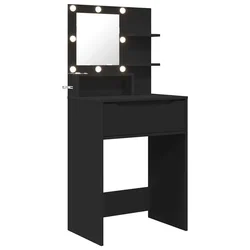 Vidaxl Toaletne mize za spalnice s predalom Črna 80 x 39,6 x 135 cm