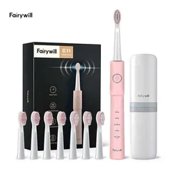Fairywill E11 sonična električna četkica sa 8 nastavaka (pink)