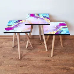 Hanah Home Set klub stočića 3Shp36, 3 komada, Šarena