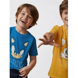 Sinsay - Pamučna majica 2 pack Sonic the Hedgehog - šareno