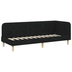 Vidaxl Kotna postelja Črna 80 x 200 cm blago