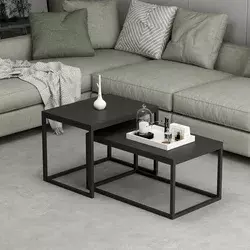 Hanah Home Set klub stolova, 2 komada Leka Crni