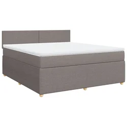 Vidaxl Box spring postelja z vzmetnico taupe 180x200 cm blago