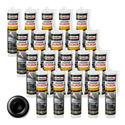 IsolBau črni silikon za akvarij 20 x 300 ml