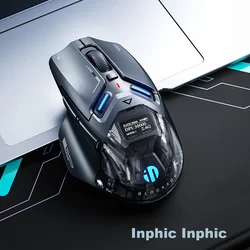 Inphic Bežični miš, 2.4GHz, Bluetooth, Crni