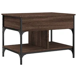 Stolić za kavu smeđa boja hrasta 70x50x50 cm od drva i metala