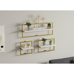 HANAH HOME Zidna polica Yeso White Gold