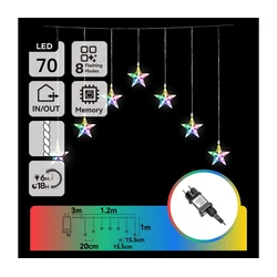 Aigostar - LED spoljašnja božićna girlanda 70xLED/8 funkcija 4,2x1m IP44 višebojno
