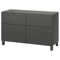 BESTA Komb.odlaganje s vratima/fiokama, tamnosiva/Lappviken/Stubbarp tamnosiva, 120x42x74 cm