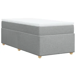Vidaxl Box spring postelja z vzmetnico svetlo siva 90x190 cm blago