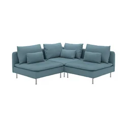SÖDERHAMN Ugaona sofa, trosed, Fridtuna tamnosiva-plava