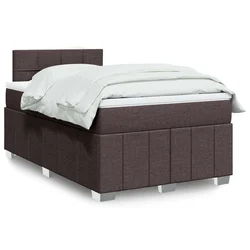 vidaXL vidaXL Box spring postelja z vzmetnico temno rjava 120x190 cm blago, (21321222)