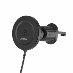 SUPERIOR Držač za mobilni telefon SU-D102 sa bezicnim punjenjem (magnet i ventilacija)/ crna