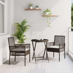 Bistro set za vrt 3 pcs Smeđa poliratan
