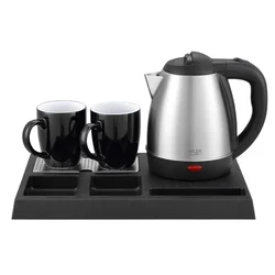 Adler AD 1354 kuhalnik vode, 1.2 L, inox + pladenj s skodelicami