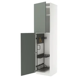 METOD Visoki element-ostava, bela/Nickebo mat sivozelena, 60x60x240 cm