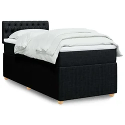 vidaXL Box spring postelja z vzmetnico črn 90x190 cm blago