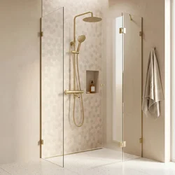 Tuš set s termostatom Rea Lungo Diamond Gold Brush