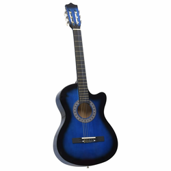 vidaXL Klasična gitara Western s prorezom i 6 žica plava 38 