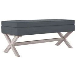 Tabure za pohranu tamnosivi 110 x 45 x 49 cm baršunasti