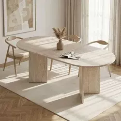 HANAH HOME Rasklopivi trpezarijski sto Sorell Travertine