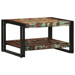 Višebojni stolić za kavu 70x50x38 cm puno drvo obrađeno