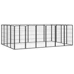 Ograda za pse s 20 panela crna 50 x 100 cm čelik obložen prahom