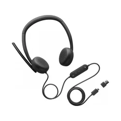 DELL WH3024 Wired Headset Slušalice sa mikrofonom, Na uvo, Crne