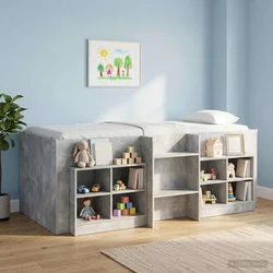 Kreveta za visoko spavanje djece 2 pcs Betonska siva