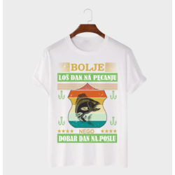 MAFIMI Muška majica Bolje loš dan na pecanju 2, Bela