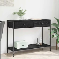 Konzolna stolica s ladicama Crni hrast 100 x 34,5 x 75 cm