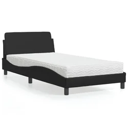 Krevet s madracem Dover crni 100 x 200 cm od umjetne kože